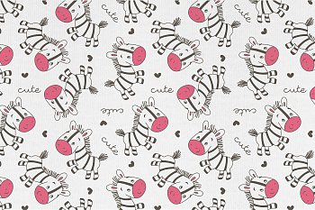 картинка Т541 Зебрята, colour 9000/8001/2008*(ru), Кулирная гладь, 30/1 (ru), пачка 95-100 см, кардная, 140-150 gr, 100% хлопок, принт_пигмент, Rutkani от компании Руткани