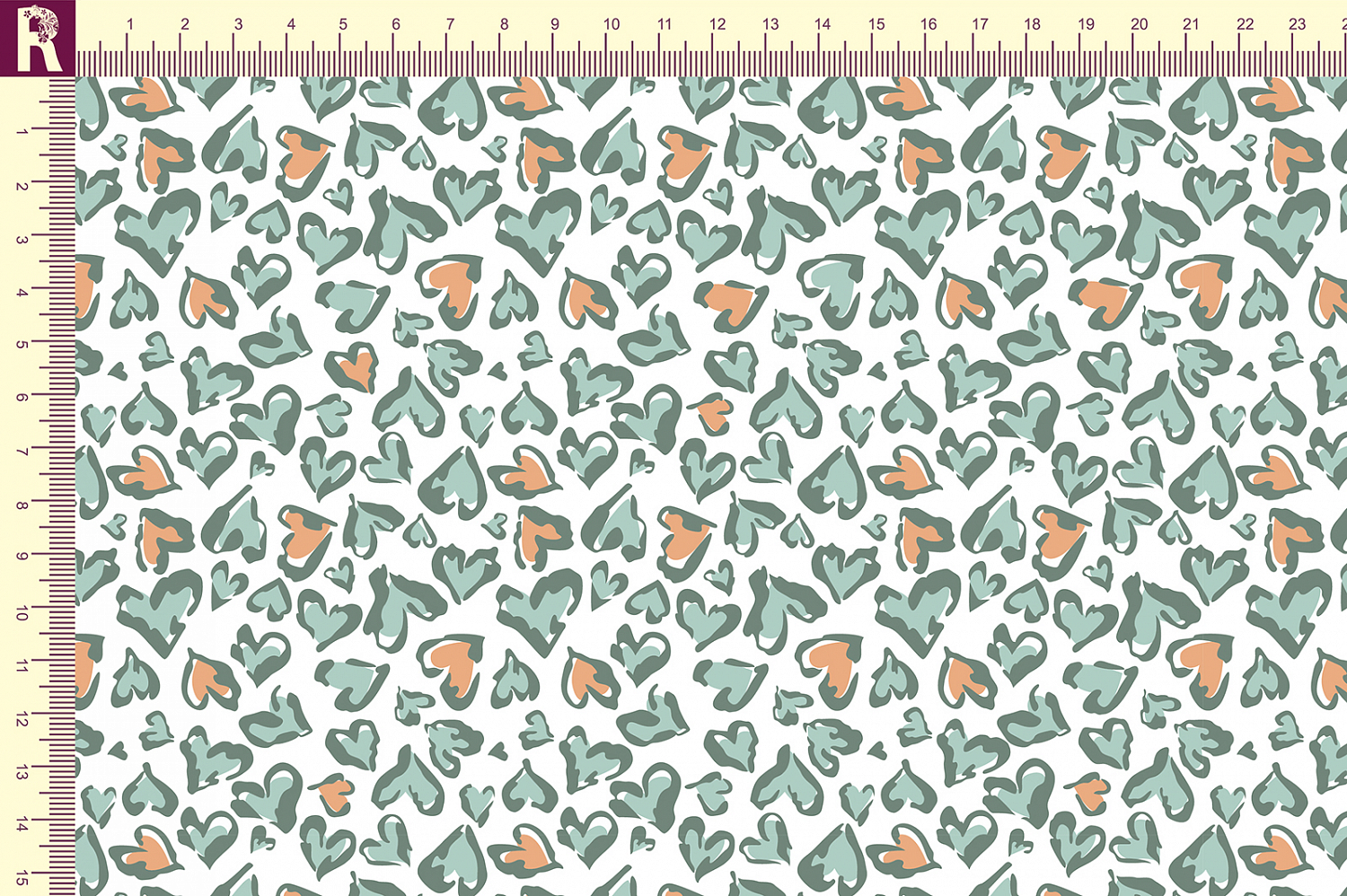 Т608 Леопардовые сердца 9050S 18-5611 15-5207 15-1245