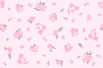 картинка Ткань с принтом Бантики и розы Т686_12 от компании Руткани