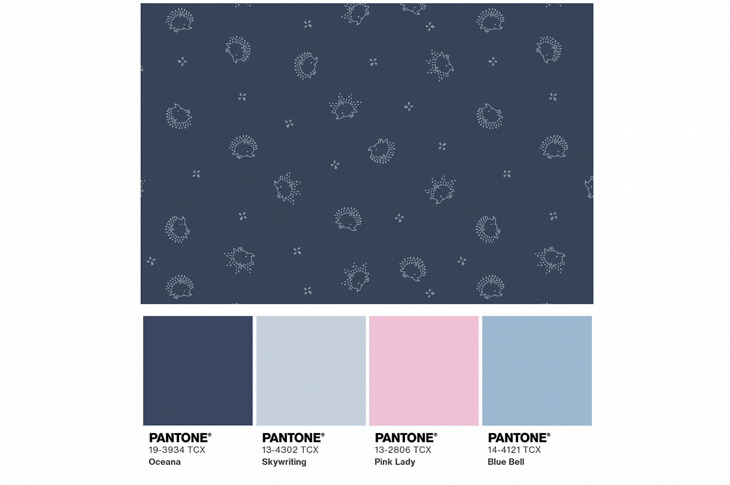 Ткань с принтом Маленькие ежики Т696_16