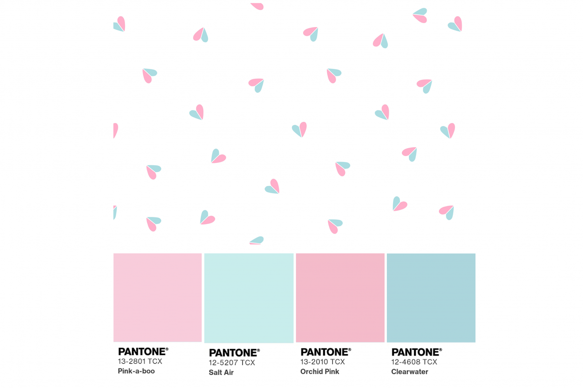 картинка Ткань с принтом Сердечки-половинки Т691_11 от компании Руткани