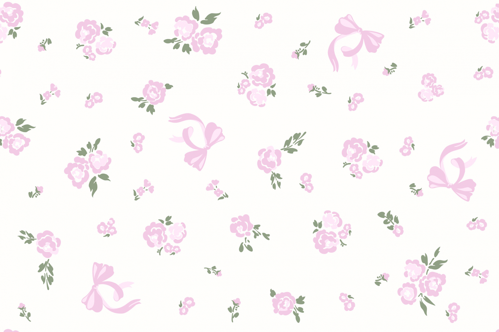 картинка Ткань с принтом Бантики и розы Т686_5 от компании Руткани