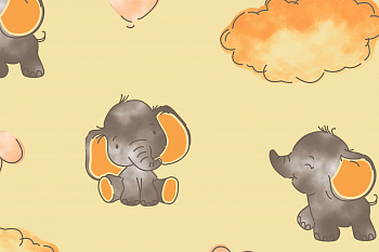 картинка Т682 Мечты слоника 13-0941 15-1157 18-1312 от компании Руткани