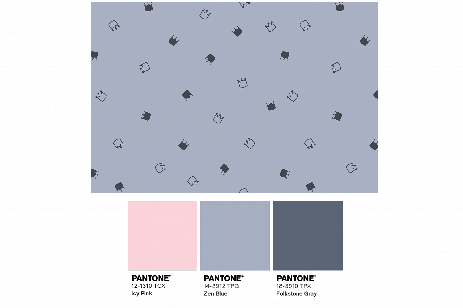 Ткань с принтом Милые короны Т698_6