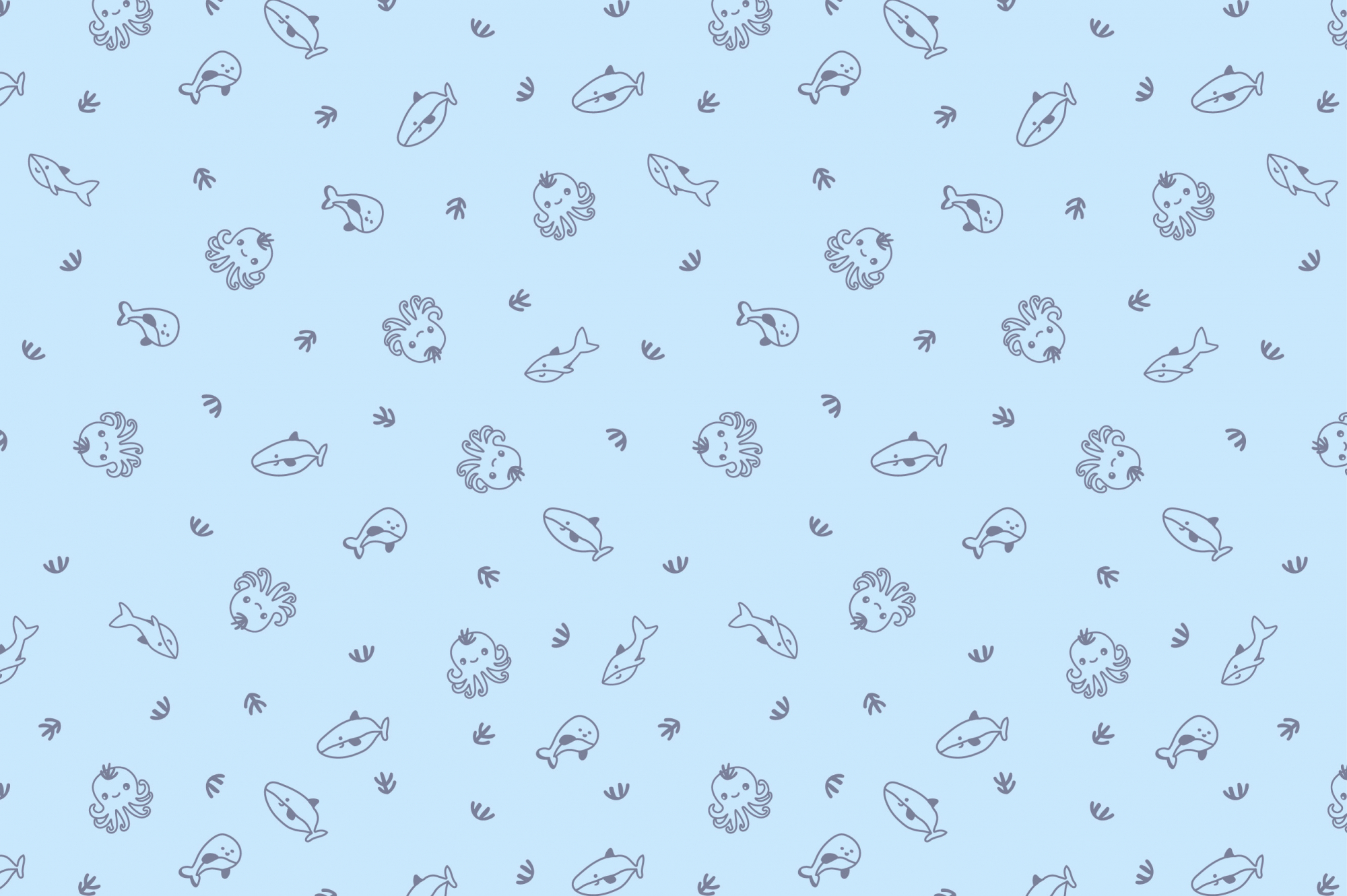 Ткань с принтом Морские друзья Т695_14