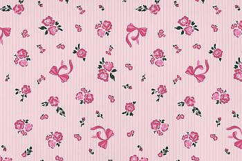 картинка Т686 Бантики и розы, colour 9509а/9009/6058*(ma), Интерлок с выставом (3х1), 40/1, пачка, пенье, 180 gr, 100% хлопок, принт_пигмент, Rutkani от компании Руткани