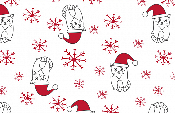 картинка Т544 Кот в шляпе, colour 9000/8001/9001*(ma), Кулирная гладь, 30/1, пачка, кардная, 145 gr, 100% хлопок, принт_пигмент, Rutkani от компании Руткани