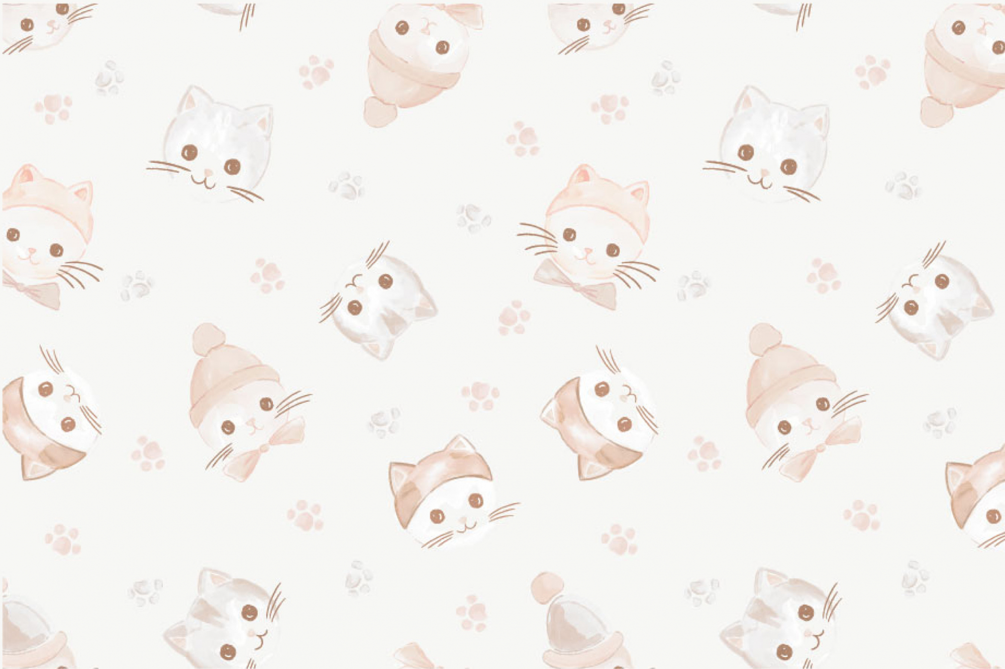 картинка Ткань с принтом Зимние котики Т692_6 от компании Руткани