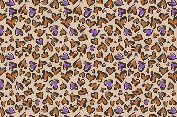 картинка Т608 Леопардовые сердца 14-1220 17-1048 17-3619 19-1213 от компании Руткани