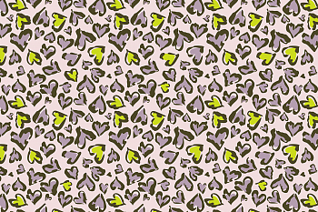 картинка Т608 Леопардовые сердца 9509а 16-0230 16-3307 19-0516 от компании Руткани