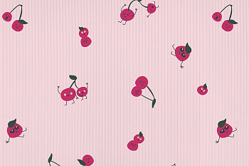 картинка Т693 Вишни непоседы, colour 9509а/8009/6058/9009*(ma), Интерлок с выставом (3х1), 40/1, пачка, пенье, 180 gr, 100% хлопок, принт_пигмент, Rutkani от компании Руткани