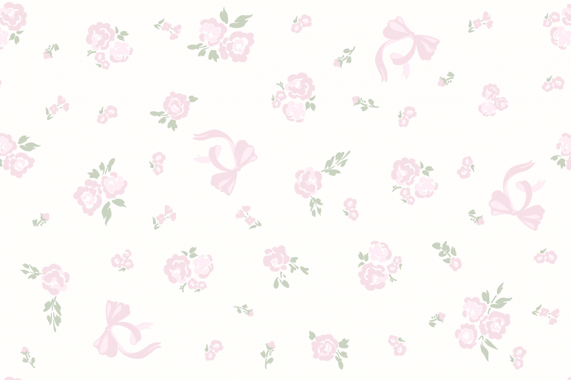 картинка Ткань с принтом Бантики и розы Т686_2 от компании Руткани