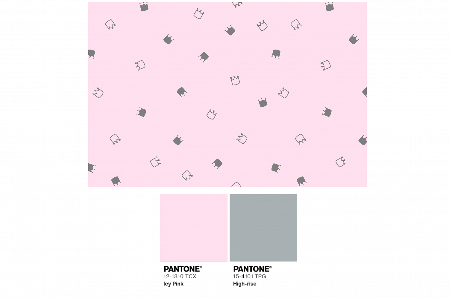 Ткань с принтом Милые короны Т698_8