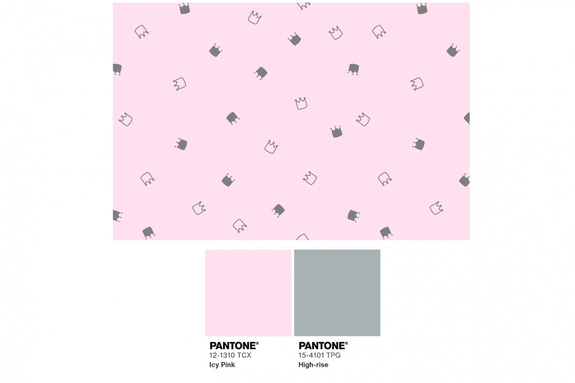 картинка Ткань с принтом Милые короны Т698_8 от компании Руткани