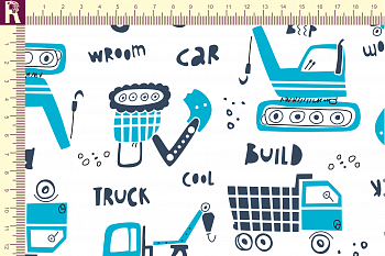 картинка Т661 Тракторы 9000_5011_7038(голубые тракторы на белом фоне) от компании Руткани