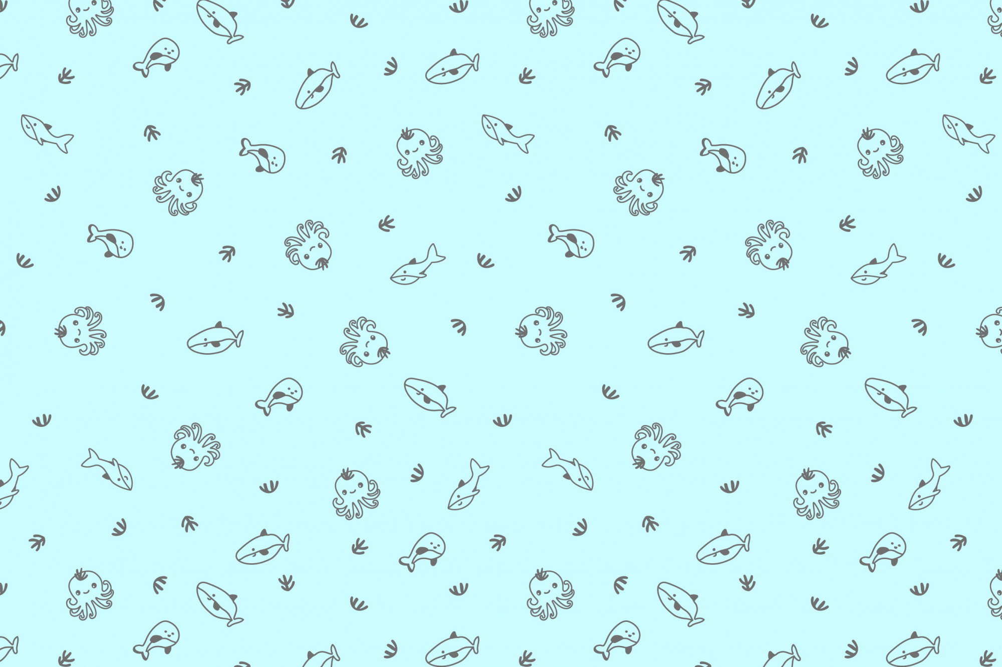 Ткань с принтом Морские друзья Т695_15