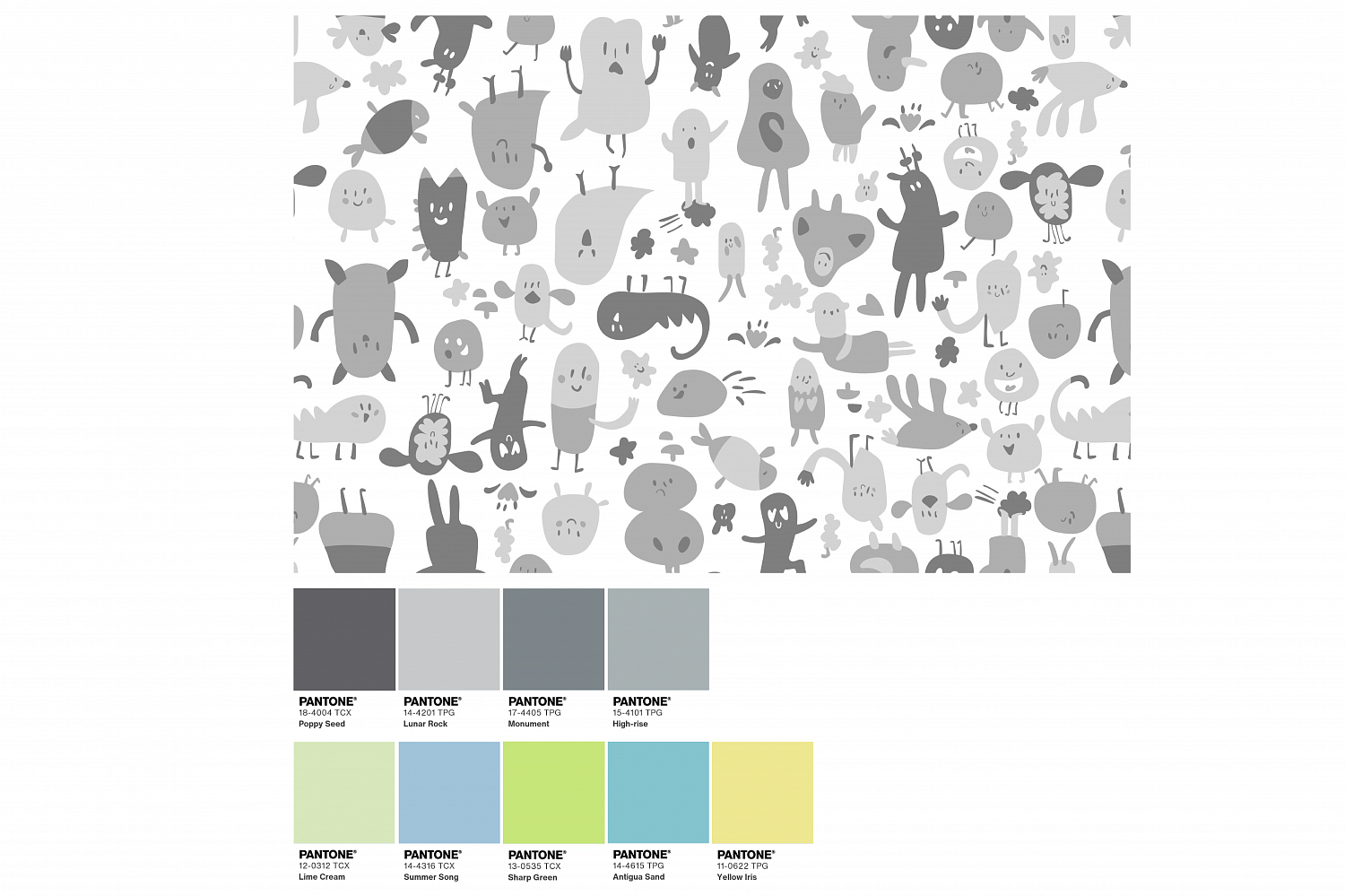 Ткань с принтом Озорной пластилин Т700_16