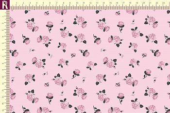картинка Т613 Маленькие розочки 9509а_8001_2013 (розовые розочки на светло-розовом фоне) от компании Руткани