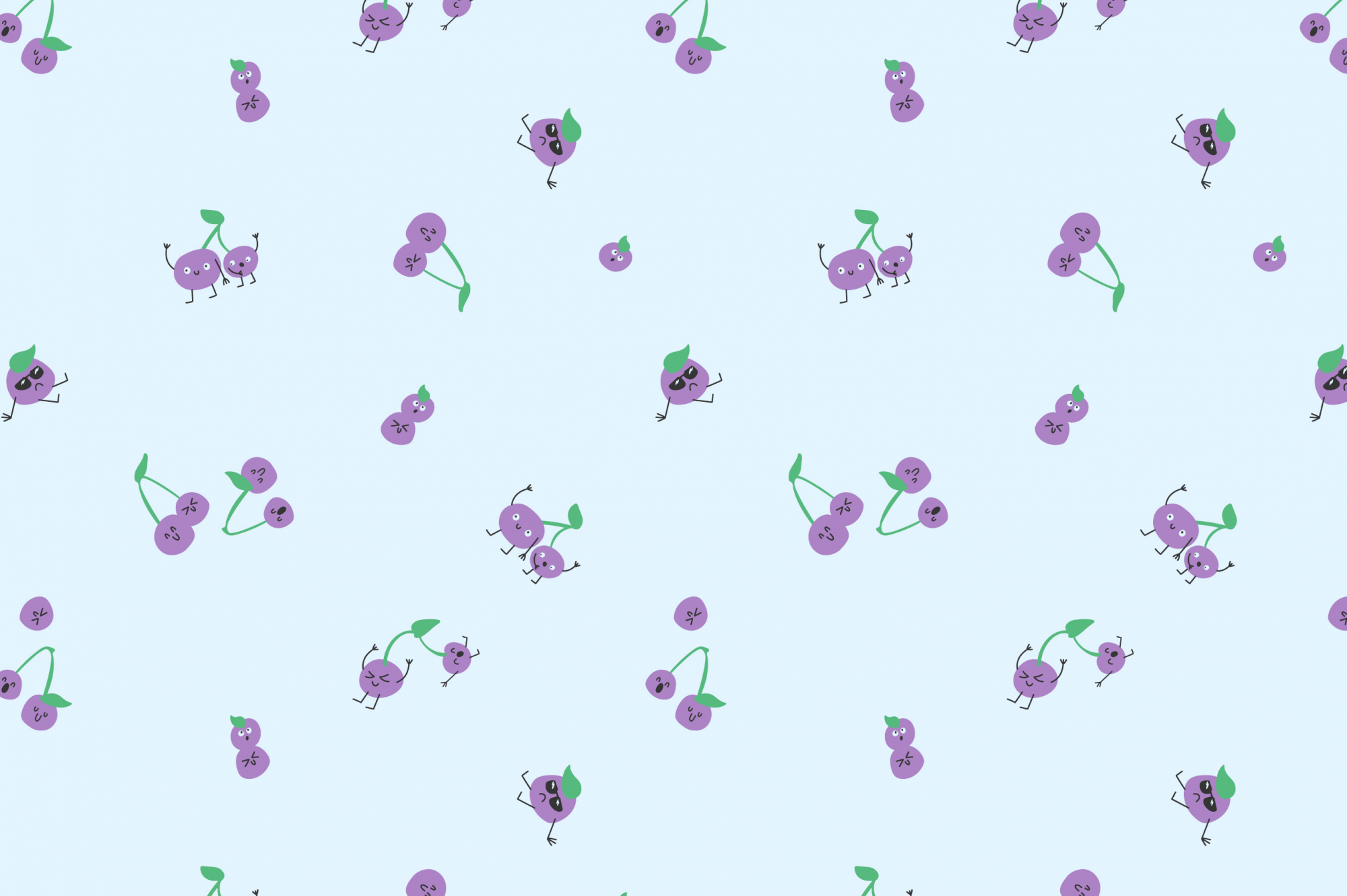 картинка Ткань с принтом Вишни-непоседы Т693 _6 от компании Руткани