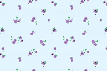 картинка Ткань с принтом Вишни-непоседы Т693 _6 от компании Руткани