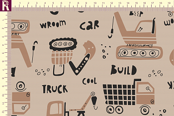 картинка Т661 Тракторы 9074_8009_4014( коричневые тракторы на бежевом фоне) от компании Руткани