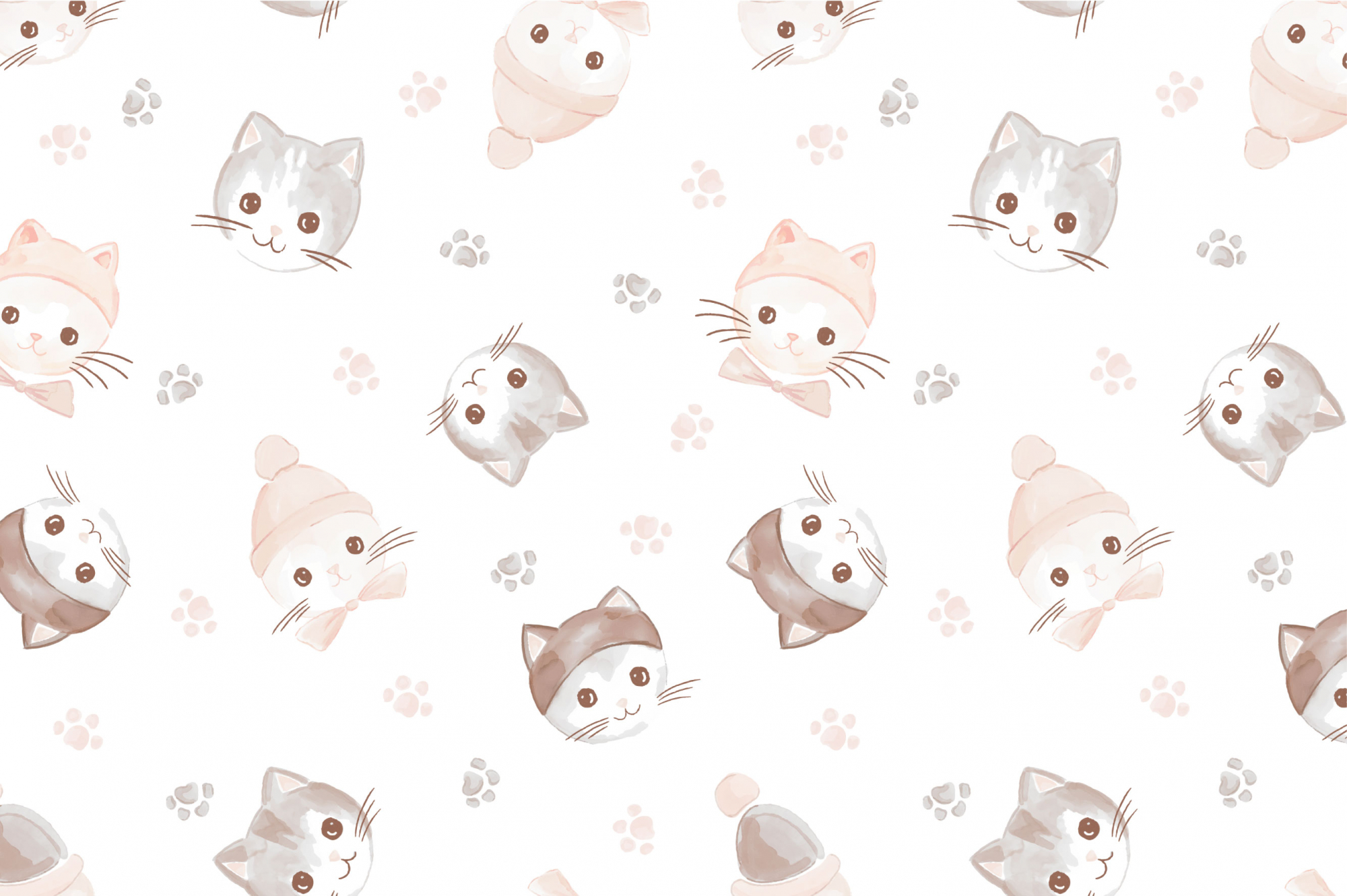 картинка Ткань с принтом Зимние котики Т692_1 от компании Руткани