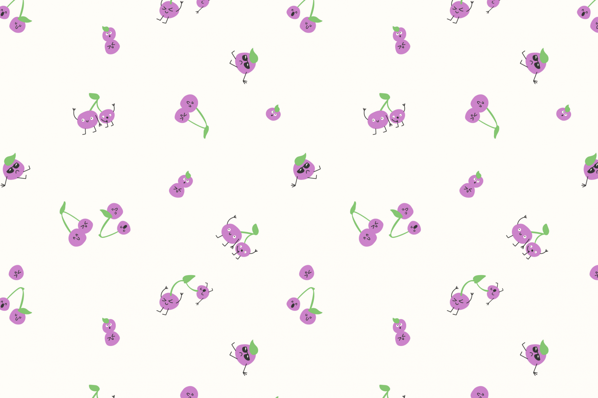 картинка Ткань с принтом Вишни-непоседы Т693 _4 от компании Руткани