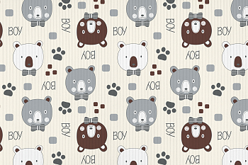 картинка Т560 Мишка BOY, colour 9050а/8007/4066/8012*(ru), Интерлок выстав (4/2), 40/1 (ru), пачка 90-95 см, компакт, 175 gr, 100% хлопок, принт_пигмент, Rutka от компании Руткани