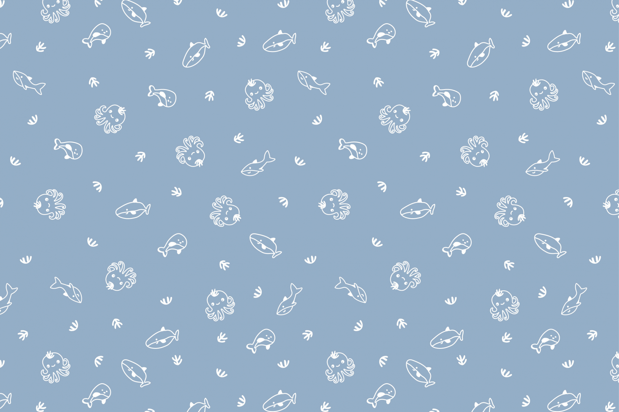 Ткань с принтом Морские друзья Т695_9