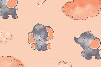 картинка Т682 Мечты слоника 13-1021 16-1442 19-3905 от компании Руткани