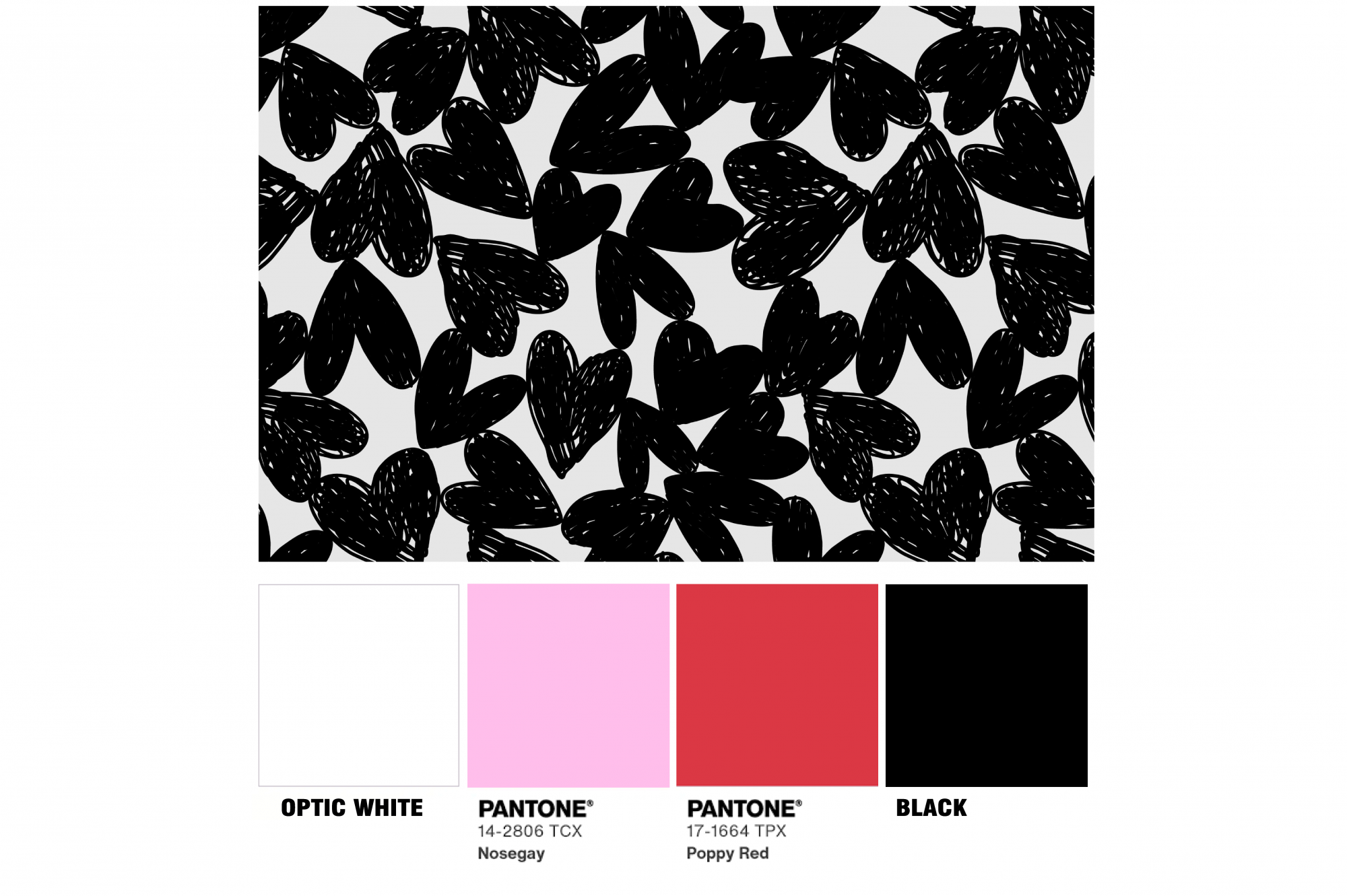 картинка Ткань с принтом Карандашные сердца Т688_16 от компании Руткани