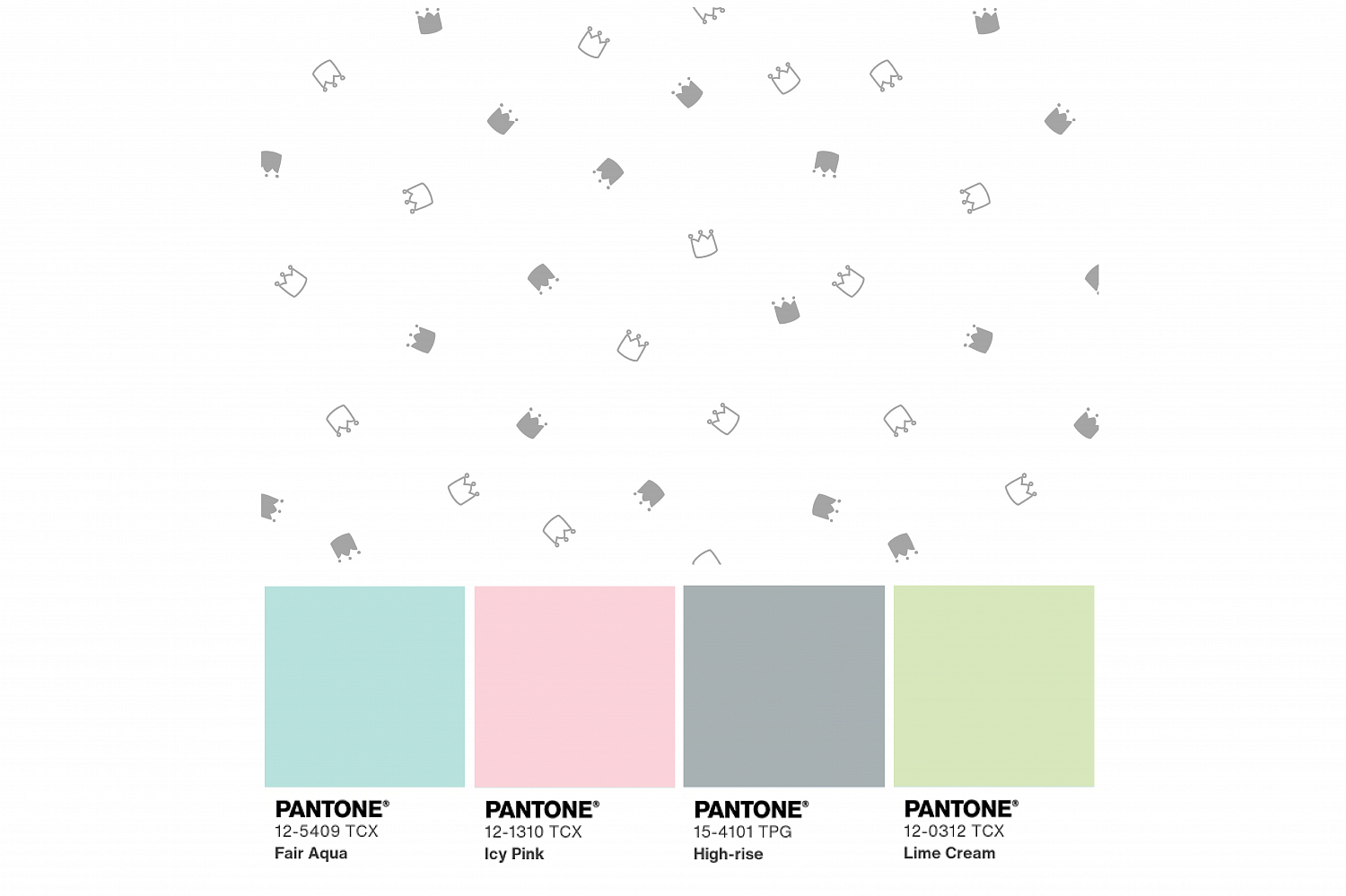 Ткань с принтом Милые короны Т698_13