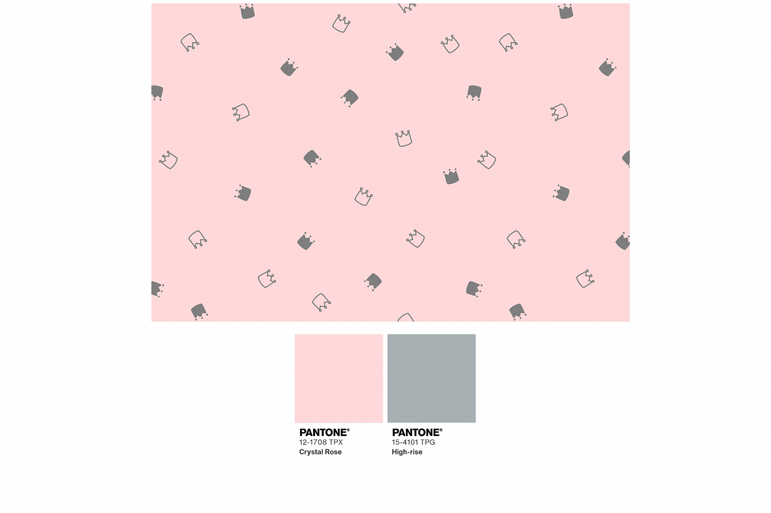 Ткань с принтом Милые короны Т698_11