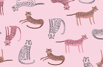 картинка Т624 Цветные леопардики, colour 9509а/8009/4020/2029*(ma), Кулирная гладь, 30/1, пачка, кардная, 145 gr, 100% хлопок, принт_пигмент, Rutkani от компании Руткани