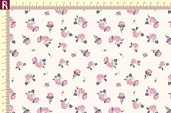картинка Т613 Маленькие розочки 9050а_8007_2013 (розовые розочки на молочном фоне) от компании Руткани