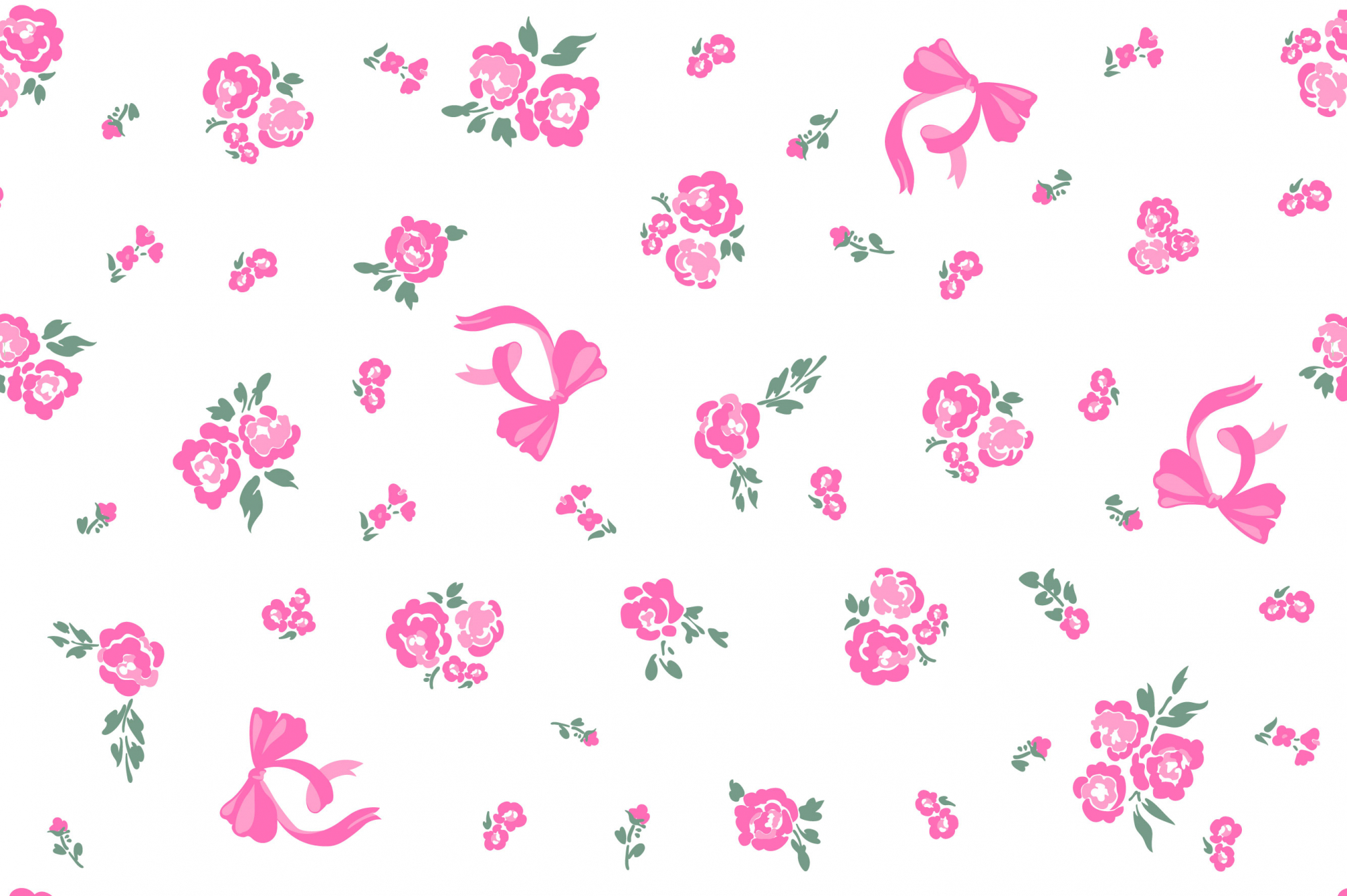 картинка Ткань с принтом Бантики и розы Т686_10 от компании Руткани