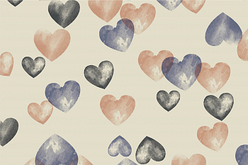 картинка Т683 Воздушные сердечки 13-0403 19-3908 18-3932 16-1220 от компании Руткани