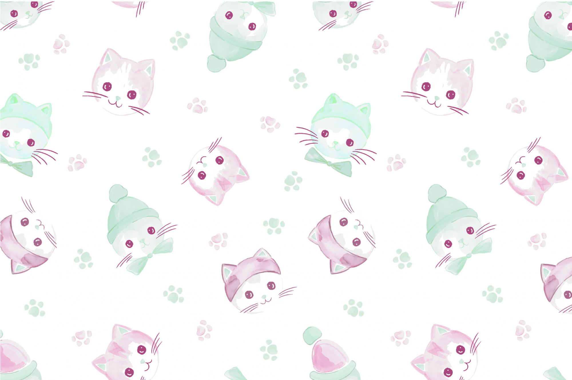 картинка Ткань с принтом Зимние котики Т692_8 от компании Руткани