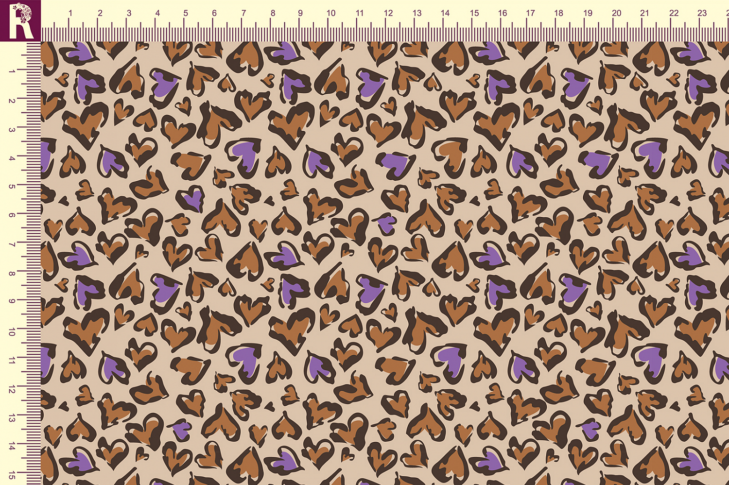 Т608 Леопардовые сердца 14-1220 17-1048 17-3619 19-1213