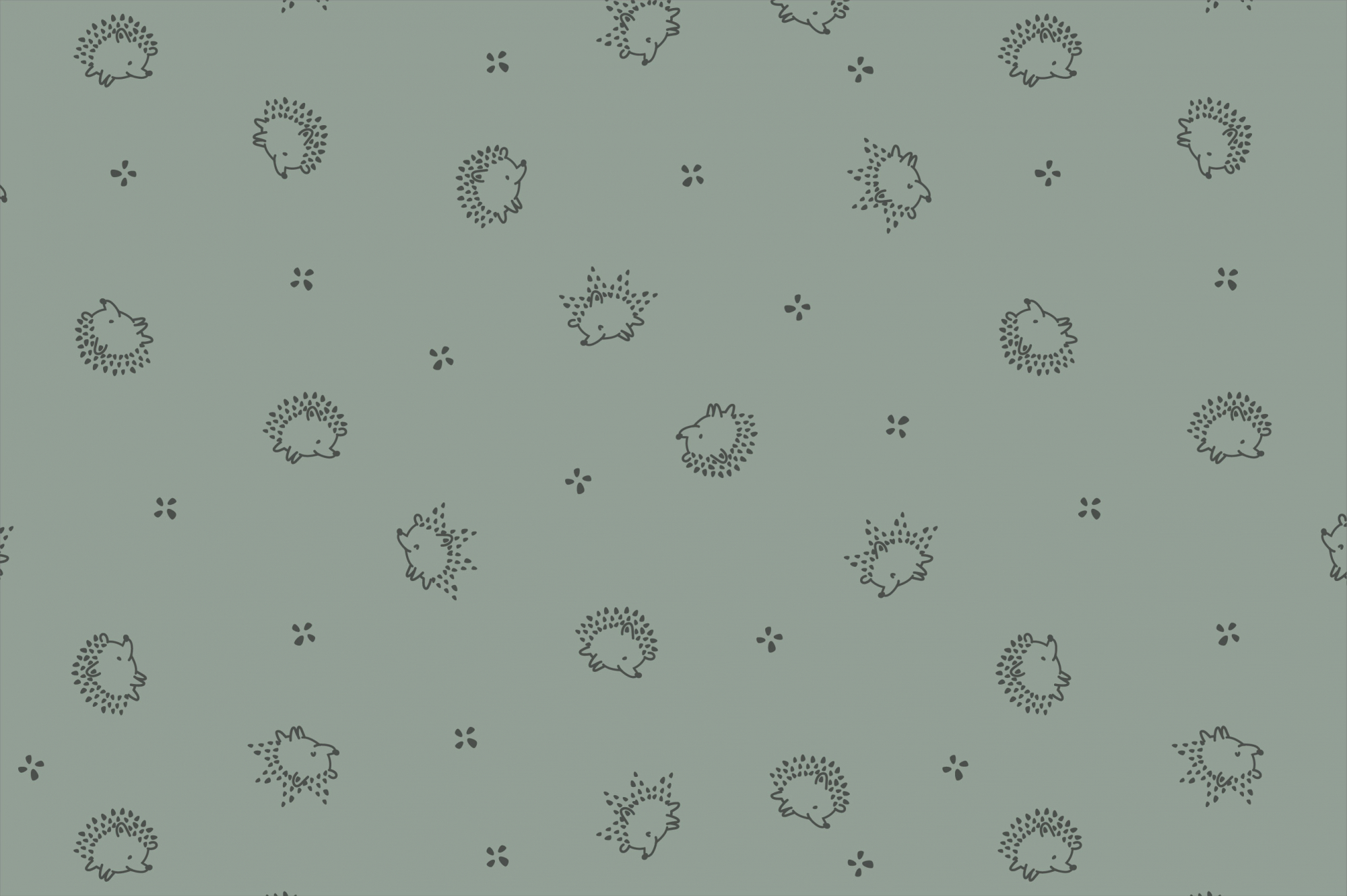 Ткань с принтом Маленькие ежики Т696_11