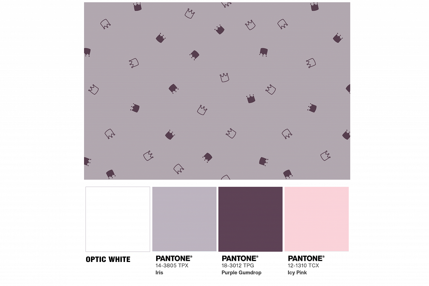 Ткань с принтом Милые короны Т698_12