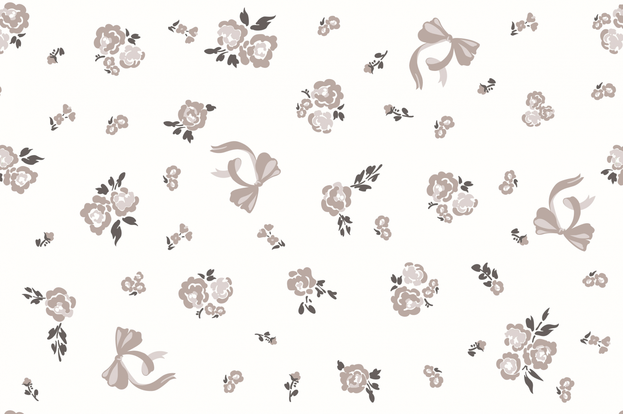 картинка Ткань с принтом Бантики и розы Т686_7 от компании Руткани