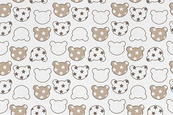 картинка Т529 Мишки со звездами, colour 9000/4021/4002*(ru), Кулирная гладь, 30/1 (ru), пачка 95-100 см, кардная, 145-150 gr, 100% хлопок, принт_пигмент, Rutka от компании Руткани