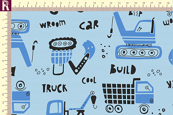 картинка Т661 Тракторы 9061а_8009_7033( синие тракторы на голубом фоне) от компании Руткани