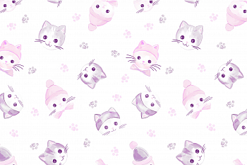 картинка Ткань с принтом Зимние котики Т692_2 от компании Руткани картинка Ткань с принтом Зимние котики Т692_2 от компании Руткани