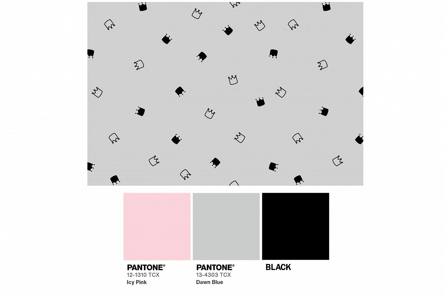 Ткань с принтом Милые короны Т698_5