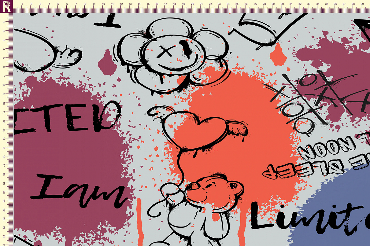 Т684 Граффити мишка 9554 8030 17-1633 18-3930 16-1451