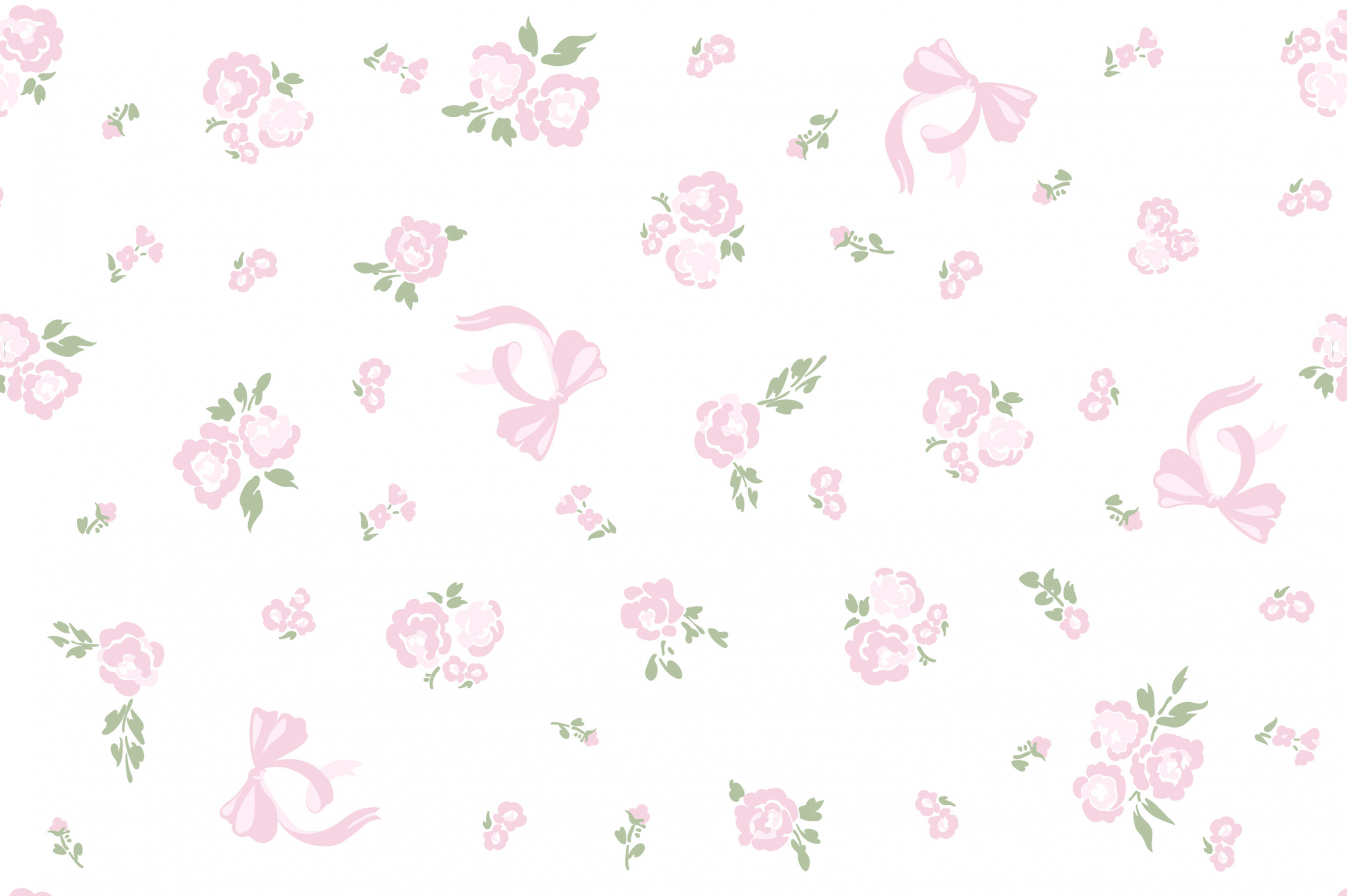 картинка Ткань с принтом Бантики и розы Т686_1 от компании Руткани