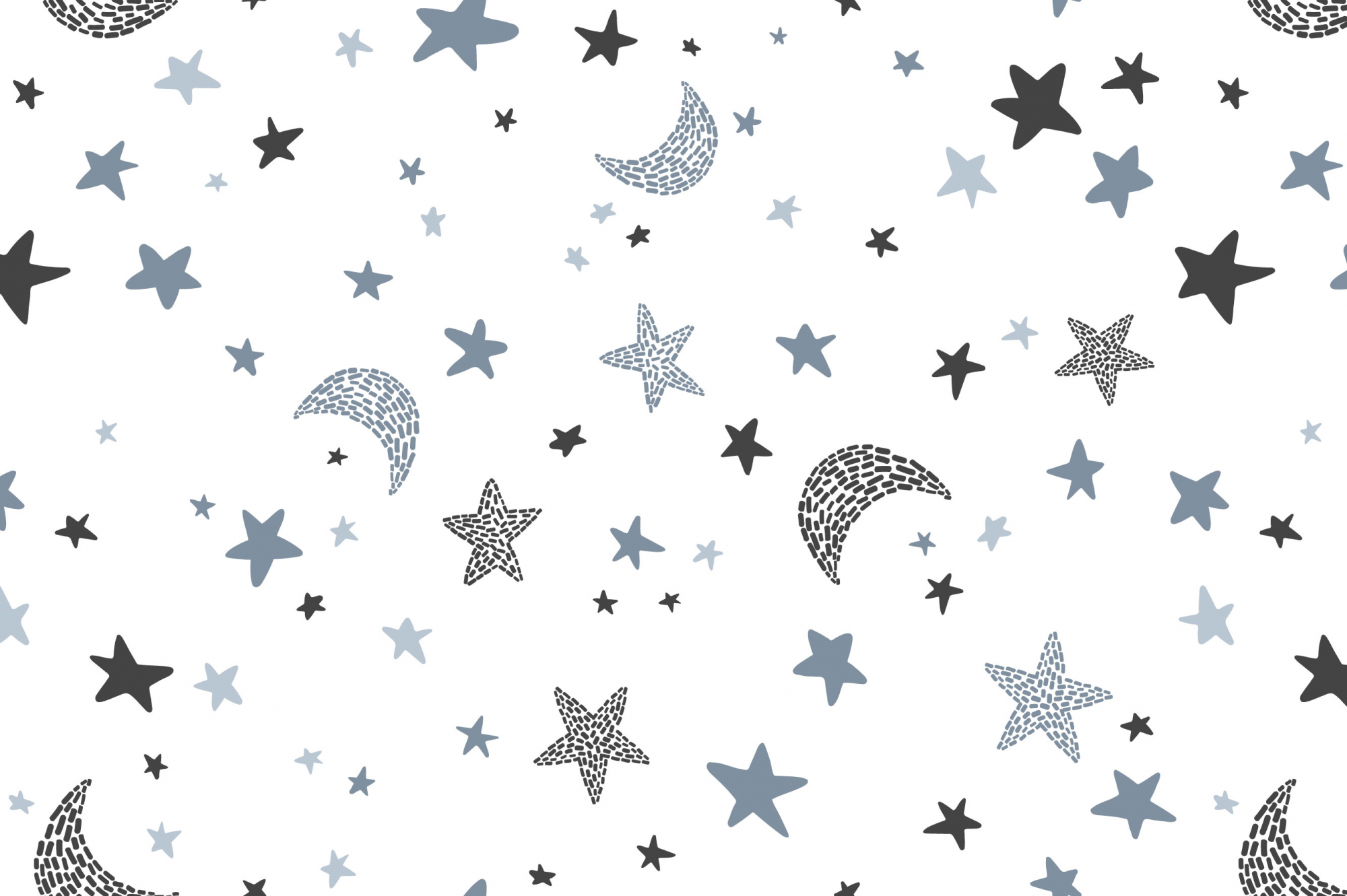 картинка Ткань с принтом Лунное небо Т687_7 от компании Руткани