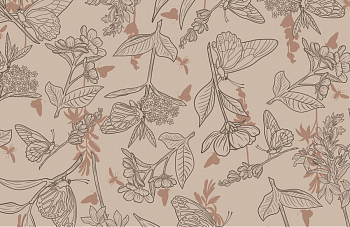 картинка Т632 Бабочки и цветы, colour 9074/4031/4029*(ma), Кулирная гладь, 30/1, пачка, кардная, 145 gr, 100% хлопок, принт_пигмент, Rutkani от компании Руткани